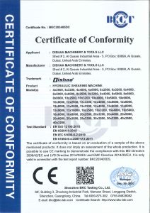 BKC203405DC_ CE CERTIFICATE (HYDRAULIC SHEAR)
