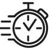 Stopwatch in motion line icon. Timer, speed, fast stop watch. Quick service concept. Can be used for topics like express delivery, deadline, urgent task